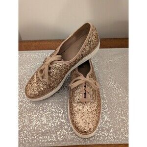 Keds Sneaker Women's 8.5 Gold Champion Glitter Celebration Lace Up Sparkle Shoe